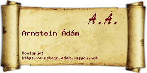 Arnstein Ádám névjegykártya